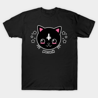 Kawaii Goth Cat Purr Evil T-Shirt